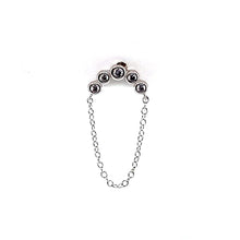 Single Halo Crystal Stud Chain - CM Jewellery Designs Ltd
