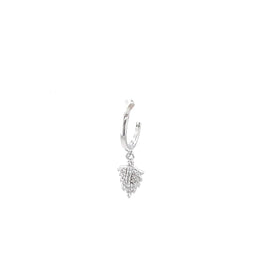 Single Leaf Crystal Charm Huggie - CM Jewellery Designs Ltd