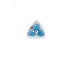 Single Lola Mini Turquoise Trinity Crystal Stud 2.5mm - CM Jewellery Designs Ltd