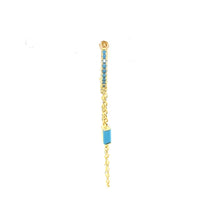 Single Lucy Turquoise Baguette Chain Huggie - CM Jewellery Designs Ltd