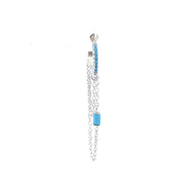 Single Lucy Turquoise Baguette Chain Huggie - CM Jewellery Designs Ltd