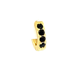 Single Mini Black Crystal Huggie - CM Jewellery Designs Ltd