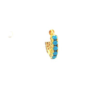 Single Mini Millie Turquoise & Crystal Huggie 5mm - CM Jewellery Designs Ltd