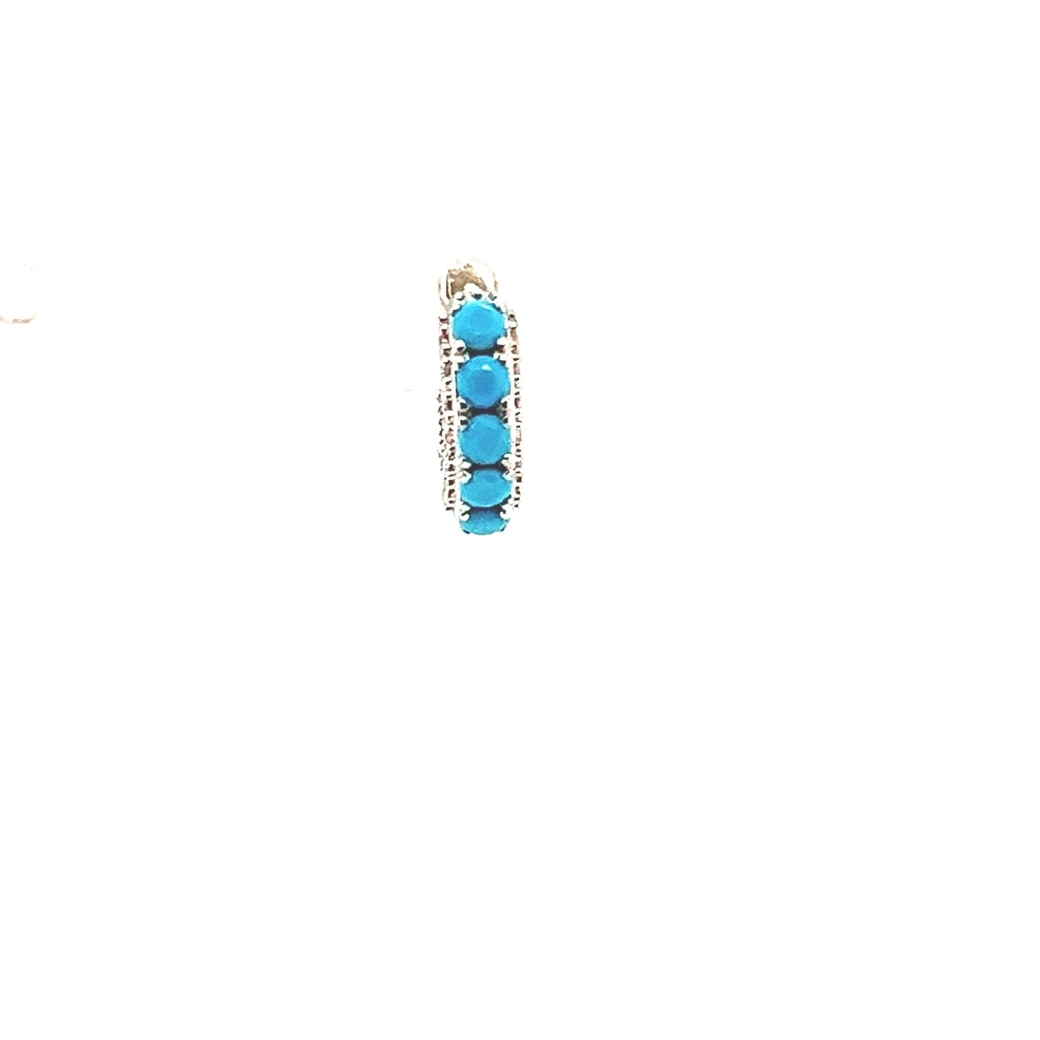 Single Mini Millie Turquoise & Crystal Huggie 5mm - CM Jewellery Designs Ltd