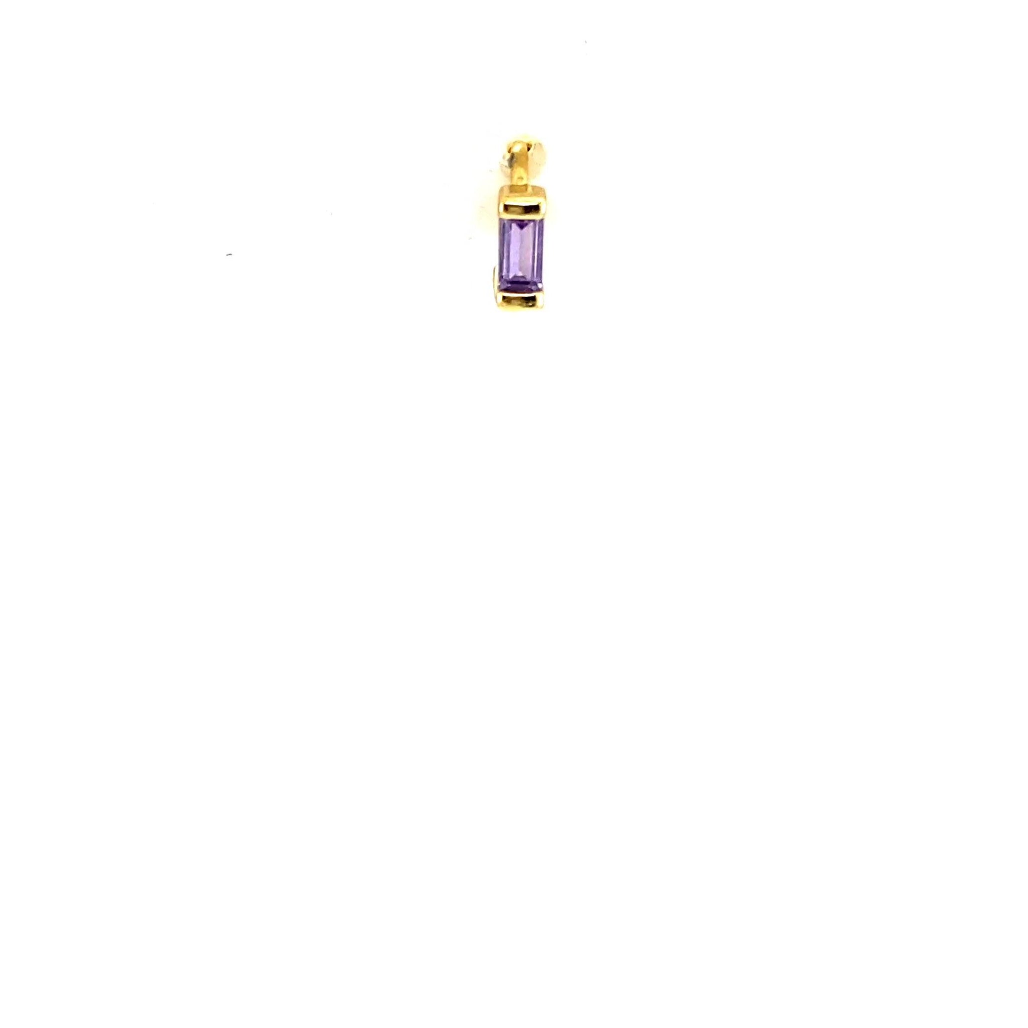 Single Mini Purple Baguette Huggie - CM Jewellery Designs Ltd