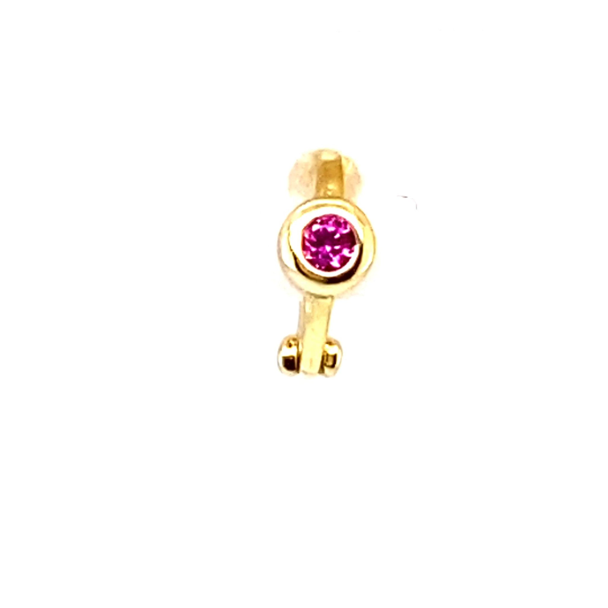 Single Mini Zoe Pink Stone Huggie - CM Jewellery Designs Ltd