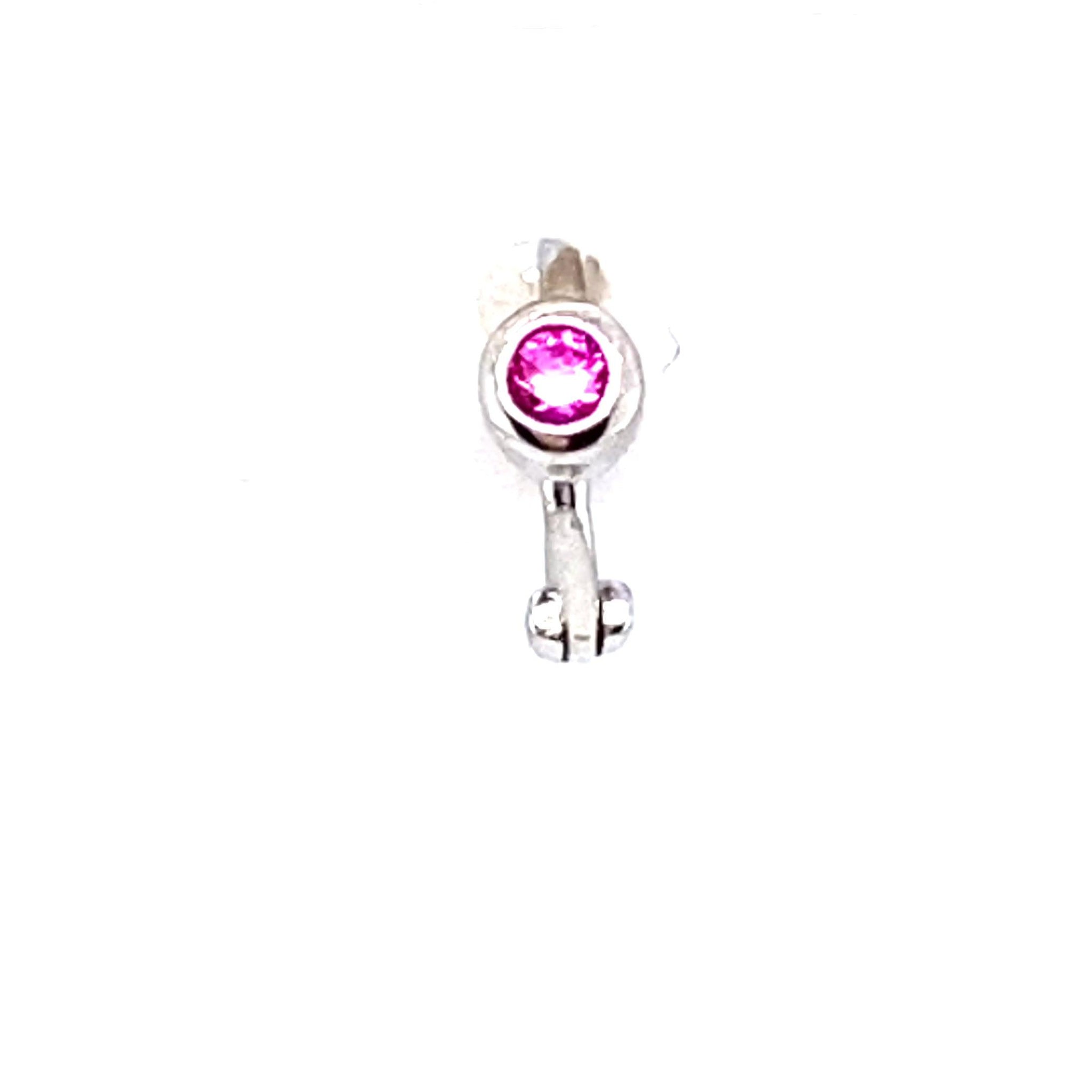 Single Mini Zoe Pink Stone Huggie - CM Jewellery Designs Ltd