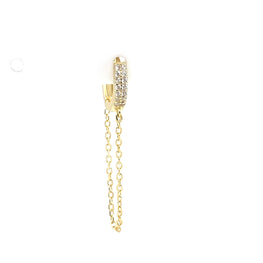 Single Pave Chain Huggie - CM Jewellery Designs Ltd