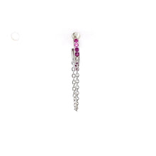 Single Pink Crystal Lolly Huggie Chain - CM Jewellery Designs Ltd