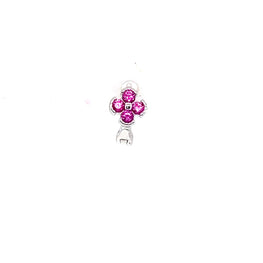 Single Pink Mini Flower Crystal Huggie - CM Jewellery Designs Ltd