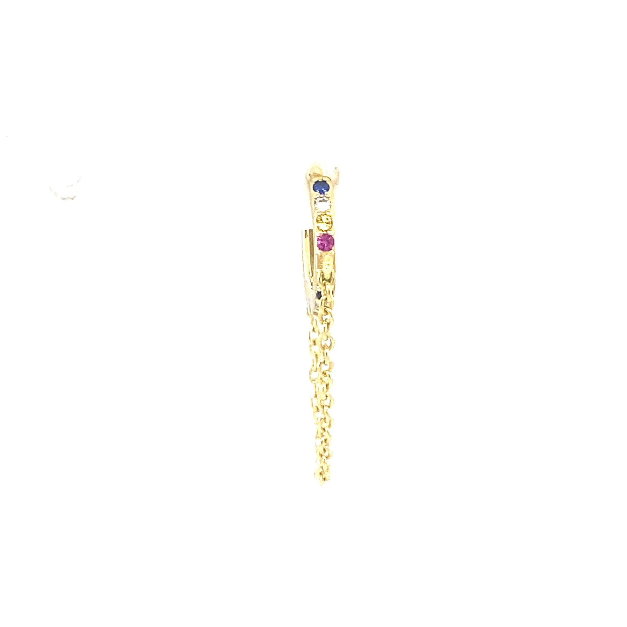 Single Rainbow Crystal Lolly Huggie Chain - CM Jewellery Designs Ltd