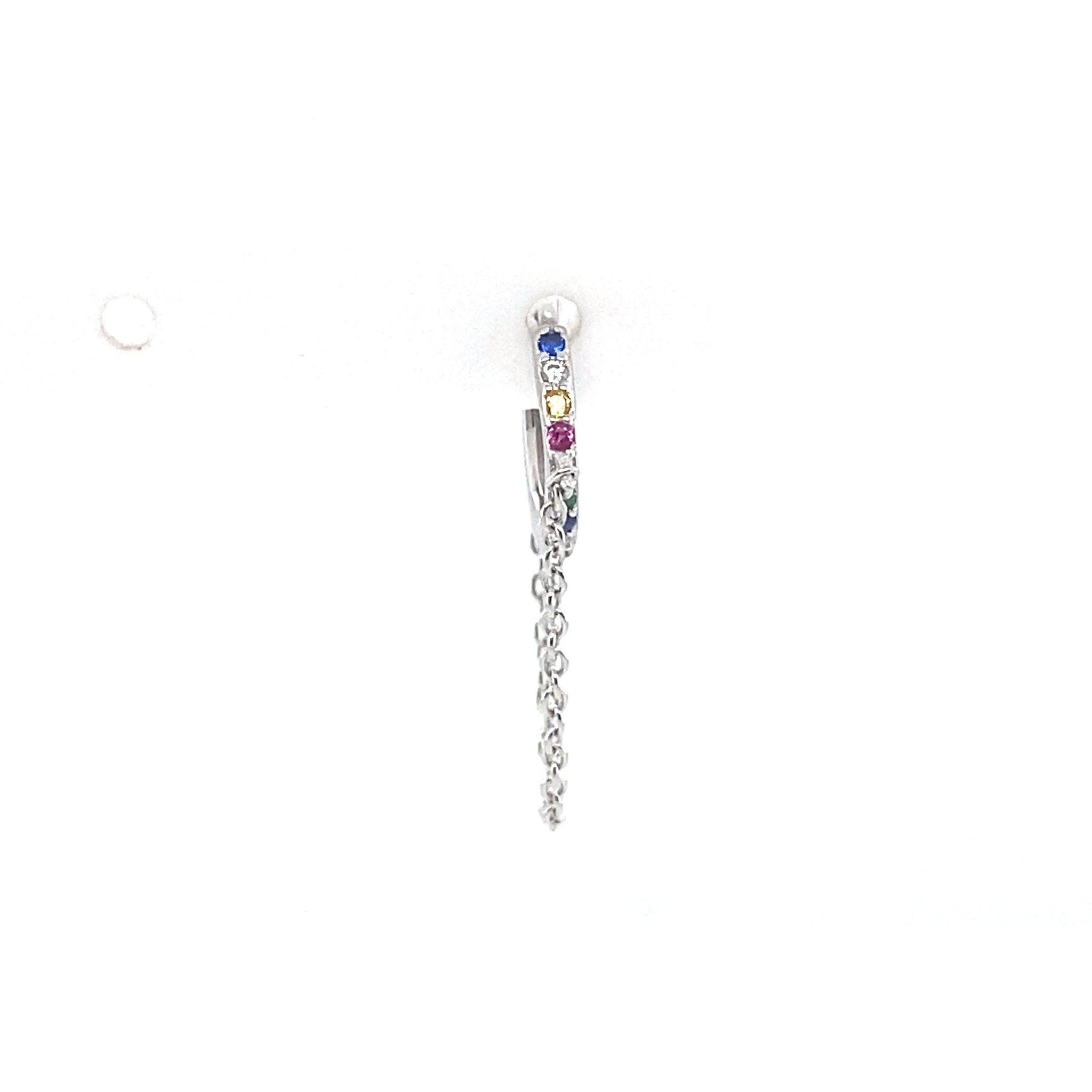 Single Rainbow Crystal Lolly Huggie Chain - CM Jewellery Designs Ltd