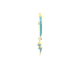 Single Retro Turquoise Lightning Charm Huggie - CM Jewellery Designs Ltd