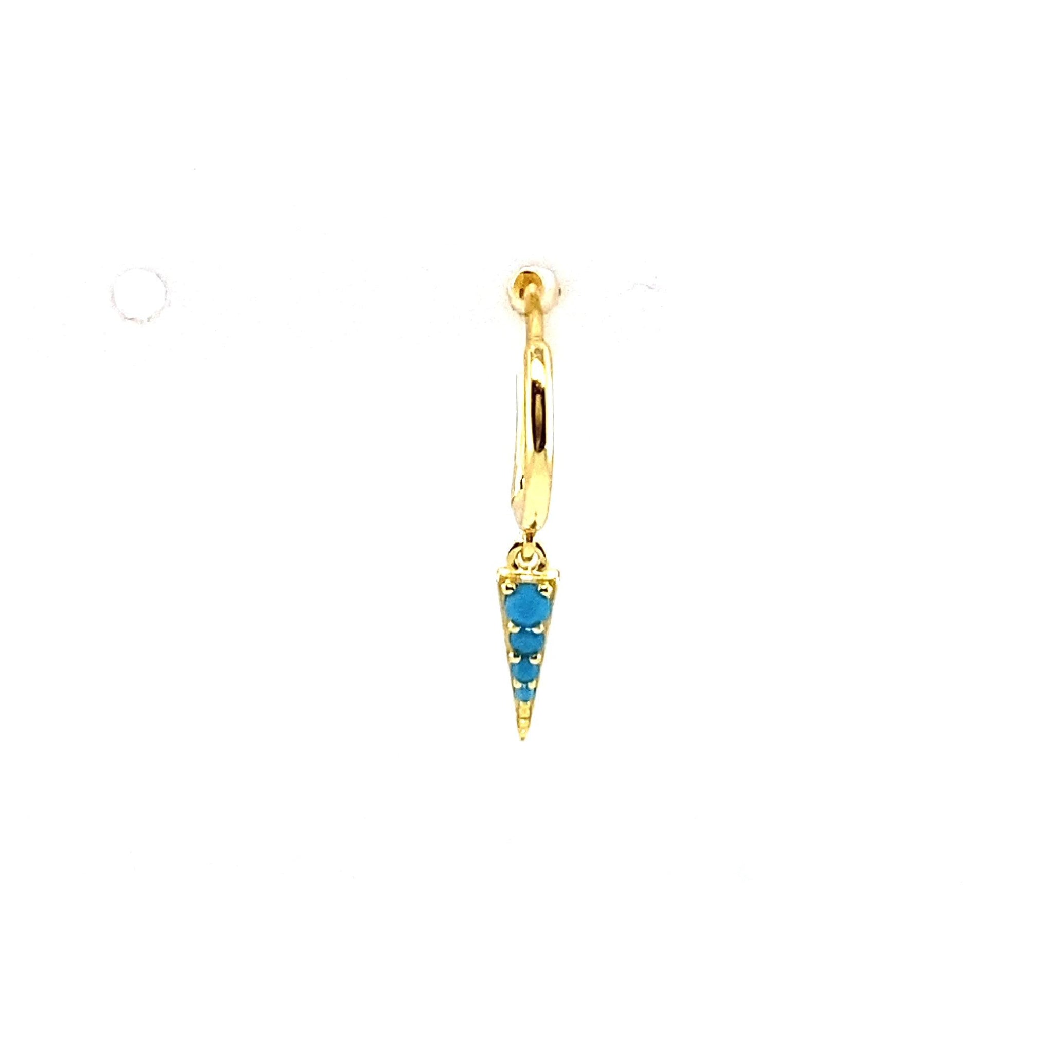 Single Sally Turquoise Spike Charm Huggie - CM Jewellery Designs Ltd