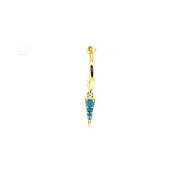 Single Sally Turquoise Spike Charm Huggie - CM Jewellery Designs Ltd