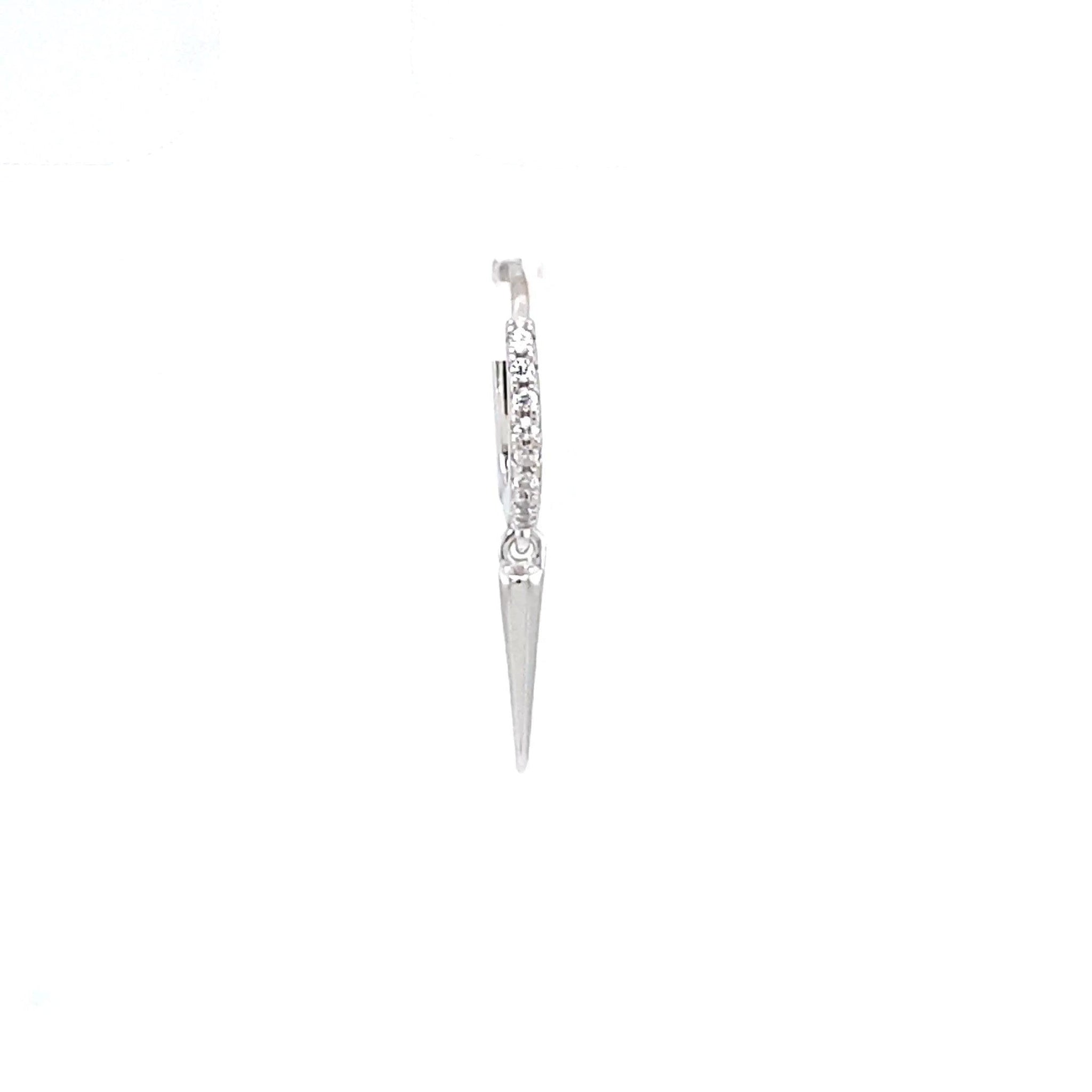 Single Spike Charm Crystal Huggie - CM Jewellery Designs Ltd