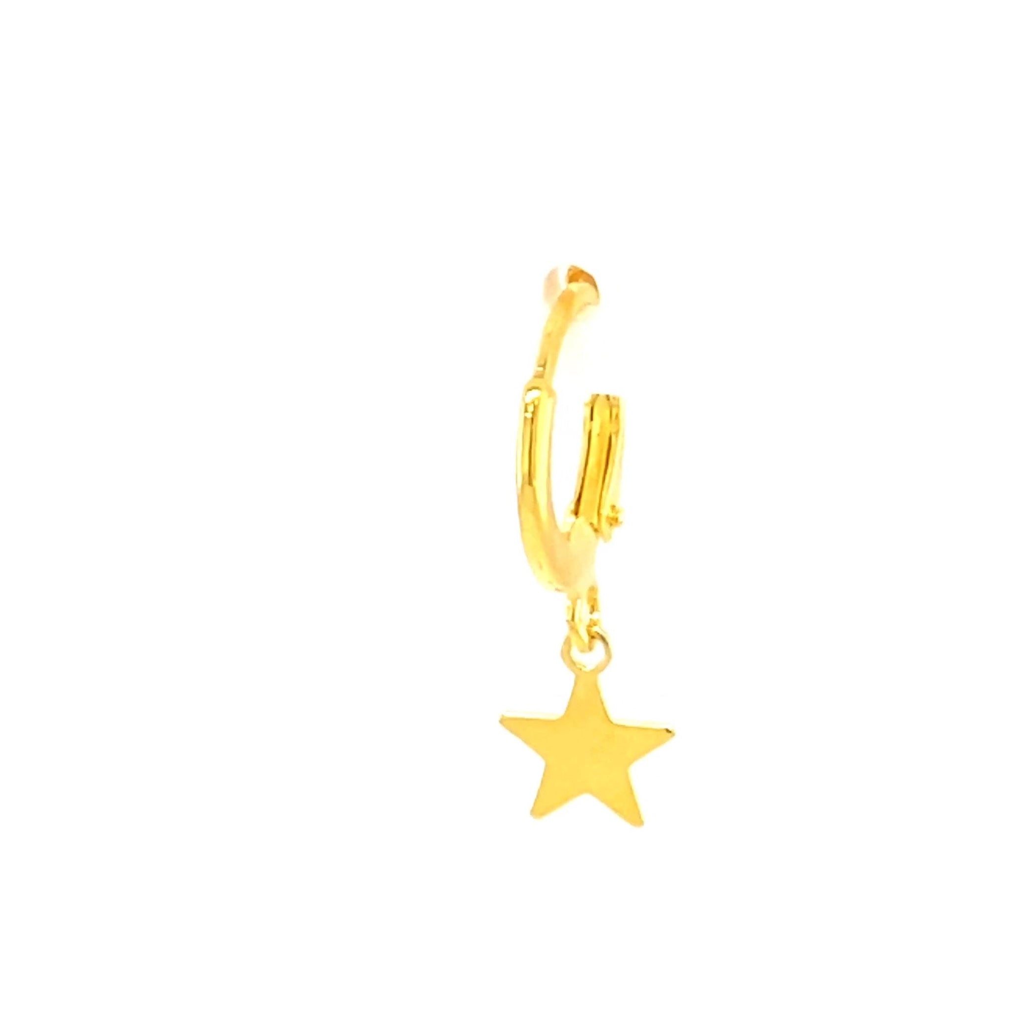 Single Star Charm Huggie Earring - CM Jewellery Designs Ltd