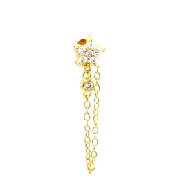 Single Star Crystal Stud Chain - CM Jewellery Designs Ltd