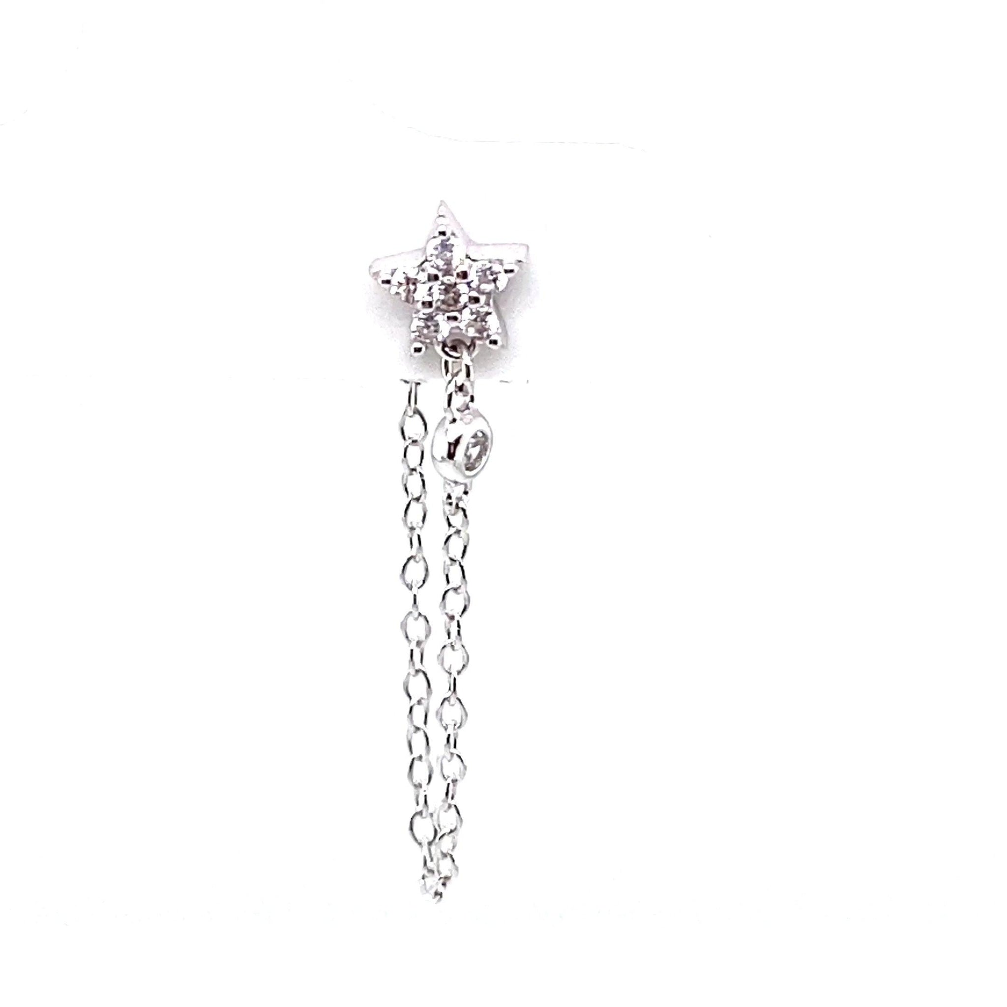 Single Star Crystal Stud Chain - CM Jewellery Designs Ltd