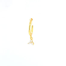 Single Trinity Crystal Charm Huggie - CM Jewellery Designs Ltd