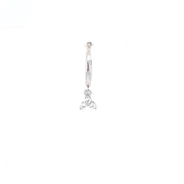 Single Trinity Crystal Charm Huggie - CM Jewellery Designs Ltd
