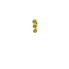 Single Turquiose Crystal Stone Stud Climber - CM Jewellery Designs Ltd
