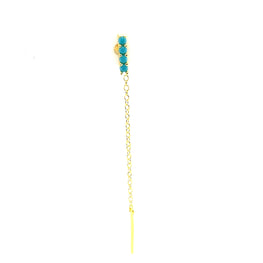 Single Turquoise Bar Stud Chain - CM Jewellery Designs Ltd
