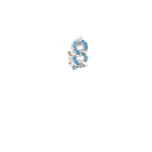 Single Turquoise Crystal Chain Huggie - CM Jewellery Designs Ltd