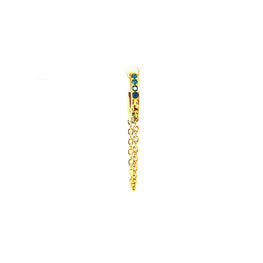 Single Turquoise Crystal Lolly Huggie Chain - CM Jewellery Designs Ltd