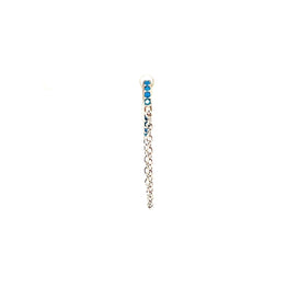 Single Turquoise Crystal Lolly Huggie Chain - CM Jewellery Designs Ltd