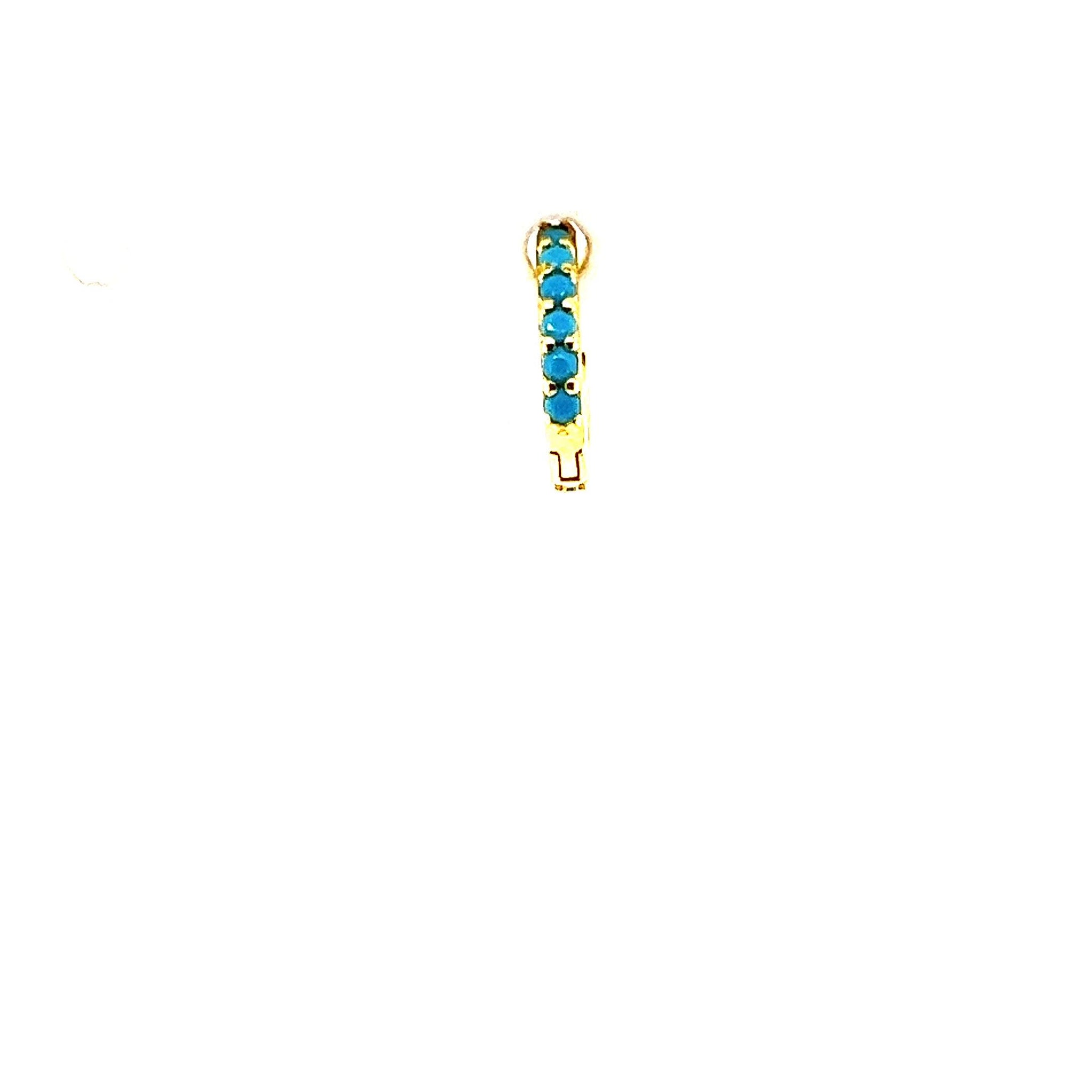 Single Turquoise Davina Huggie - CM Jewellery Designs Ltd