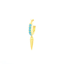 Single Turquoise Spike Charm Huggie - CM Jewellery Designs Ltd