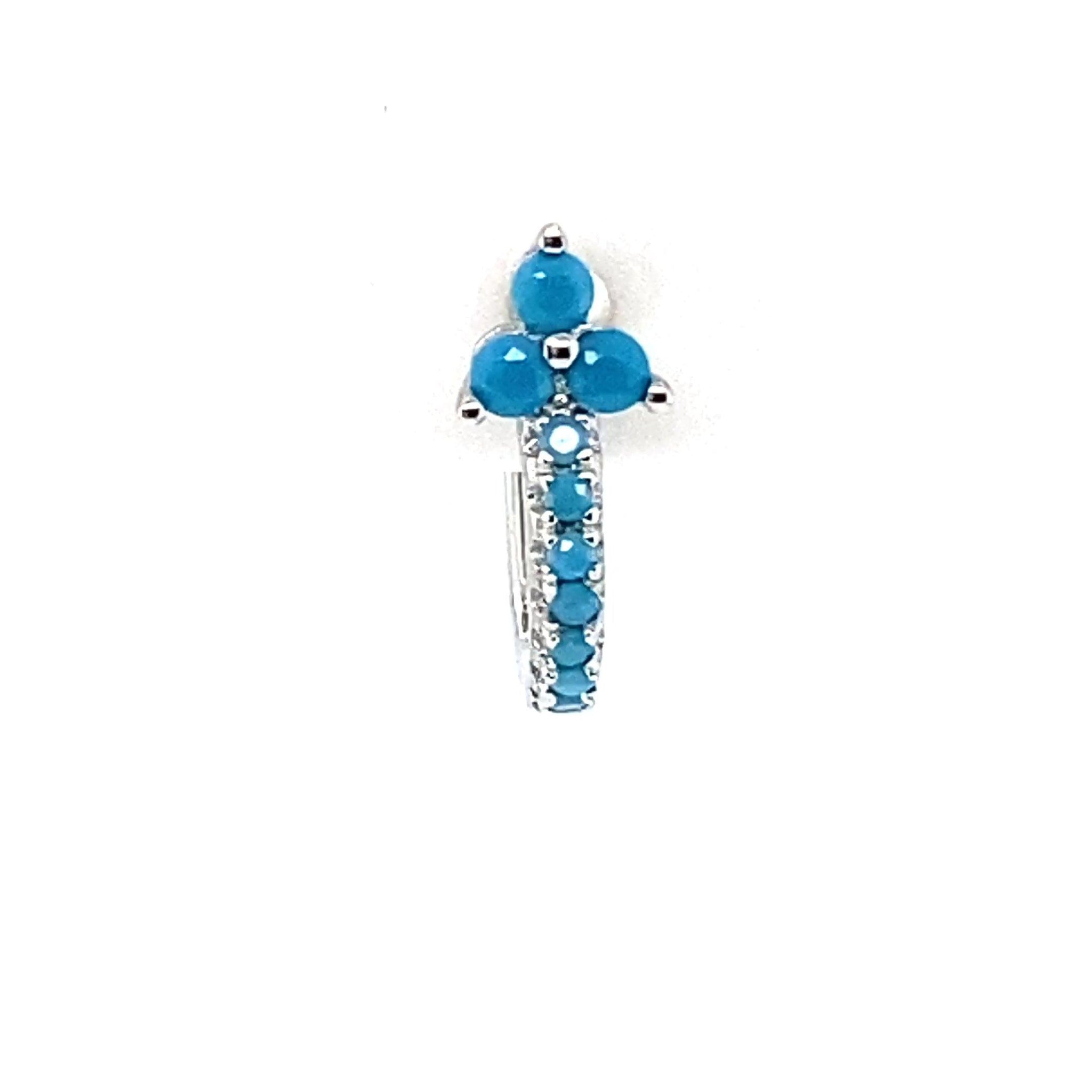 Single Turquoise Trinity Huggie - CM Jewellery Designs Ltd
